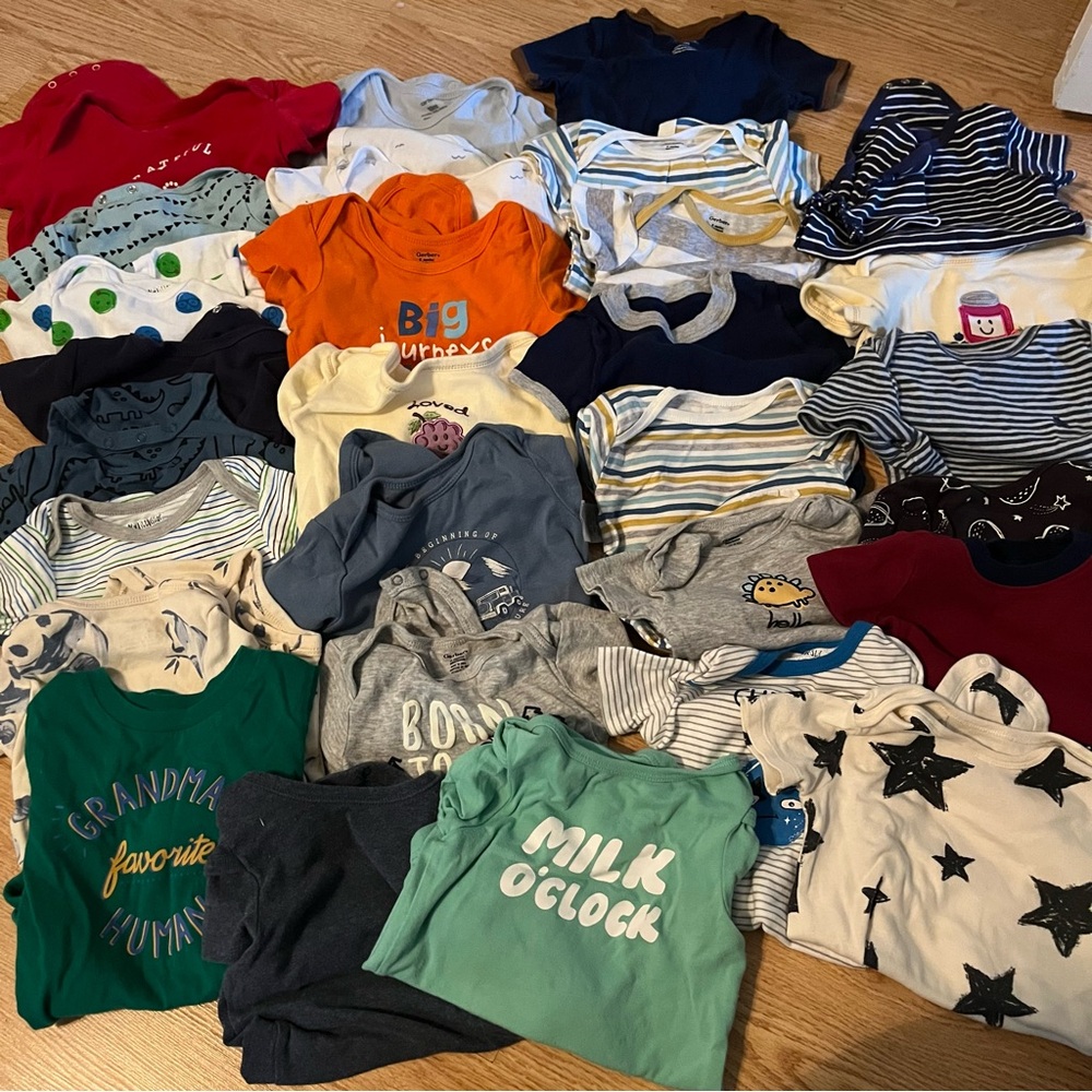 35 Assorted Boy Onesies 12-18 Months
